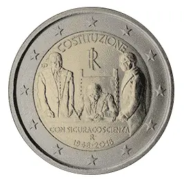 2 euro italia 70 anniversario costituzione italiana 2018