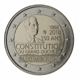 2 euro lussemburgo 150 anniversario costituzione 2018