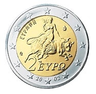 grecia 2 euro rari 2 serie 2007