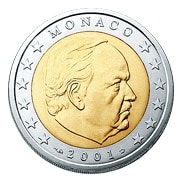 principato monaco 2 euro rari 1 serie 2001 2005